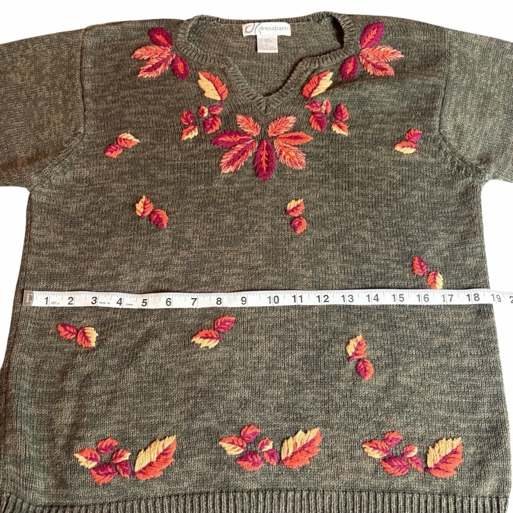 DRESS BARN FALL LEAF SWEATER SIZE LARGE - Picture 4 of 8